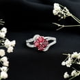 thumbnail image 6 of Rosec Jewels Ruby Floral Engagement Ring for Women - AAA Quality - Natural Ruby Diamond Ring with Jewelry Box, 14K White Gold, US 5.50, 6 of 9