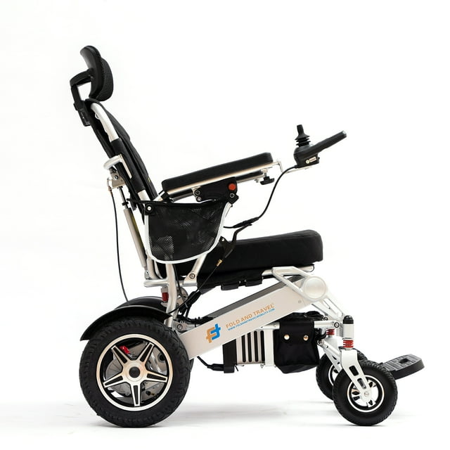 Fauteuil Roulant Électrique Pliant et de Voyage Inclinable pour Adultes Prêt pour le Voyage Fauteuil Électrique Portable Compagnon de Voyage pour Aînés