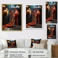 thumbnail image 4 of Designart "Red High Heels Runway I" Fashion Woman Floater Framed Wall Art Living Room, 4 of 5