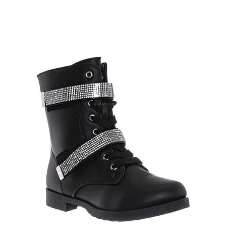 

Moto52K by Forever Link Children s Rhinestone Combat Moto Boots