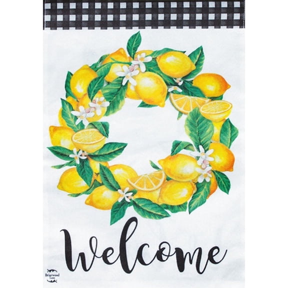 Briarwood Lane House Flag 40x28 For Outdoor Lemon Wreath Summer Burlap For Summer House Flag