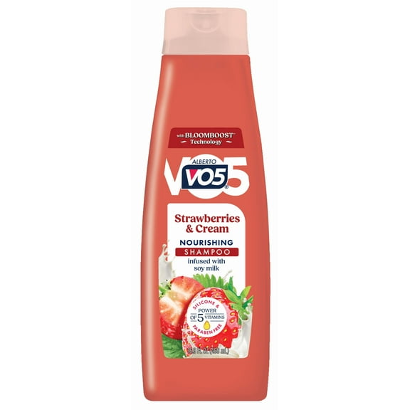 Alberto VO5 Strawberries & Cream Nourishing Shampoo with Soy Milk, Paraben Free, Vitamin-Enriched Formula for Soft, Healthy Hair