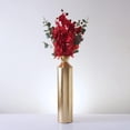 thumbnail image 5 of Hosley 21.8-Inch Gold Metal Tall Floor Vase with 6 Artificial Salmon Orchid Flowers, Modern Living Room Corner Decor and Wedding Centerpiece Set, 5 of 7