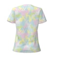 thumbnail image 4 of Naloa Color Rabbit Print T-Shirts Short Sleeve V Neck Tees for Women Fashion Tops Trendy Lightweight Soft Casual Summer Outfits Clothes, 4 of 5