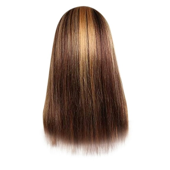 DOPI Straight line Hair Human Women's Brown Wig Long With Pre-Plucked