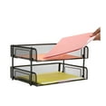 Mind Reader Stackable Metal Mesh, Desktop File Organizer, Black, 2 Pack