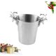 thumbnail image 3 of unbranded Cubeta Para Hielo Con De De Ciervo En Acero Inoxidable Plateado Para Vino Y Barra, 3 of 8