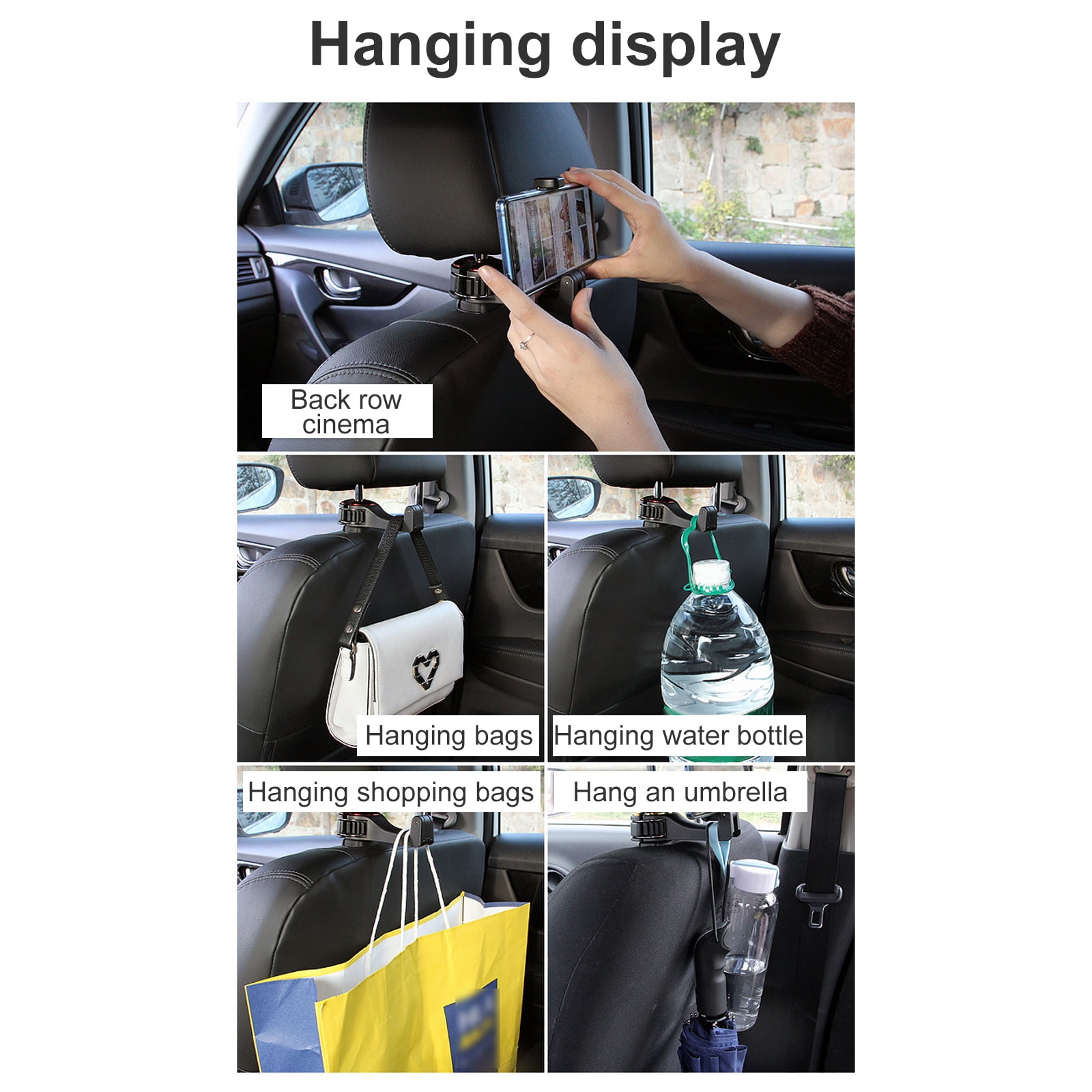 Sakuun 2023 Upgraded Car Seat Hooks 1 Pack - 360° Rotation Hidden Hangers -  Keep Your Car Tidy and Organized for Phone, Purse, Grocery Bag & Handbag  Beige : : Electronics