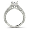 thumbnail image 3 of HeartsAndYou 2ct Princess Cut Moissanite Milgrain Vintage Inspired Engagement Ring for Women 18k White Gold over Silver Stylish, 3 of 5