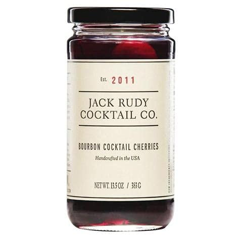 Jack Rudy Cocktail Co, Cherries Bourbon Barrel Aged, 13.5 Fl Oz | Handcrafted | Tart Oregon Cherries | Essential Cocktail Ingredient | Old Fashioned, Manhattan, Whiskey | Gourmet