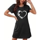 thumbnail image 4 of Camisón corto de talla grande para mujer, camisón de manga corta con estampado de pecho a la moda, camisón para mujer, 4 of 5