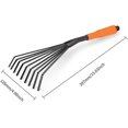 thumbnail image 4 of Mini Garden Rake 16 Inch 9 Root Steel Hand Fan Leaf Rake with Ergonomic Comfort Grip & Rust Resistant - Gardening, 4 of 4