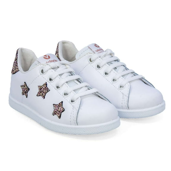 Victoria Girls Casual Leather Shoes, White  Rose,3 M US