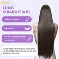 thumbnail image 5 of QUEENTAS 42 Inch Brown Wig Long Brown Wigs for Women Synthetic Straight Hair Party Daily to Easy Apply, 5 of 9