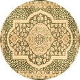 thumbnail image 1 of Ahgly Company Indoor Round Medallion Brown Traditional Area Rugs, 7' Round, 1 of 4