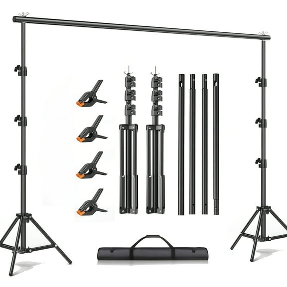 10X10ft Adjustable Heavy Duty Backdrop Stand Kit - Sturdy Structure, Quick Setup for Weddings, Parties & Photo Studio