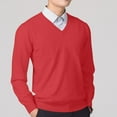 thumbnail image 4 of Dovford Men V Neck Dress Sweater Knit Long Sleeve Casual Slim Fit Pullover Sweater, 4 of 6