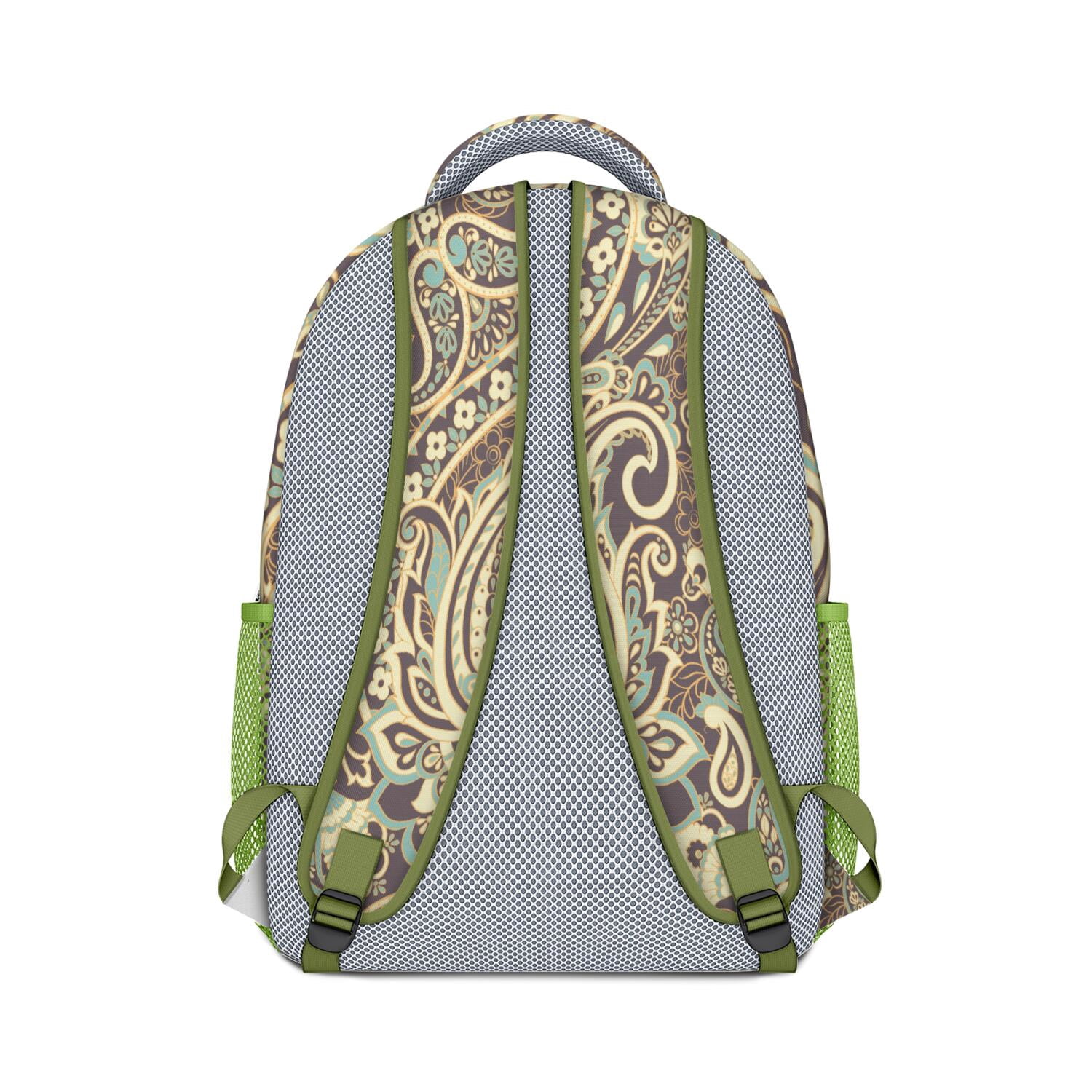 Elegant Paisley Boho Design Backpack - Waterproof & Durable Bookbag with Spinal Support for Students