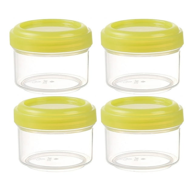 Food Storage 2 Product Title Not Required to Include SKU Details but Focused Organization Solution for Home Kitchen with Refillable Round Jars 35ml Leakproof Lids 4-Pack 4PCS