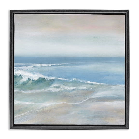 Stupell Industries Coastal Cresting Waves Near Shore Black Floating Frame Canvas Art, 18 x 18, by Carol Robinson