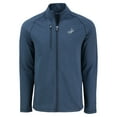 thumbnail image 2 of Men's Cutter & Buck Heather Navy Los Angeles Dodgers Peshastin Eco Fleece Recycled Raglan Full-Zip Jacket, 2 of 3