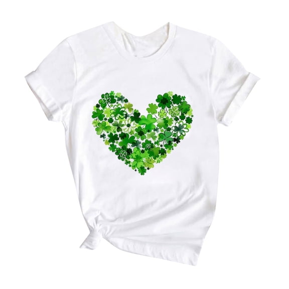 ibiyuan St Patrick's Day Girls Tshirts Graphic Shamrock Casual Short Sleeve Green Girls Shirts Size 7 Crewneck Irish Tees Paddy's Day Graphic Tees Tops,12-13 Years