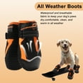 thumbnail image 3 of Unique Bargains 4pcs Dog Shoes Waterproof Anti-Slip Dog Shoes Dog Boots Paw Protectors Black Size 7 Width 2.55", 3 of 7