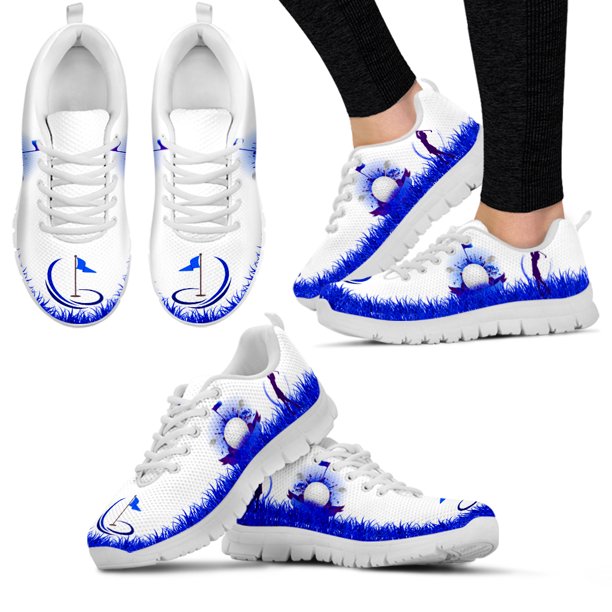 Zapatillas deportivas de moda con diseño de césped/campo de golf, zapatillas azules cómodas para exteriores, zapatos con estampados para actividades deportivas, zapatillas de deporte Love