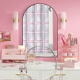 thumbnail image 3 of mDesign Plastic Cosmetic Storage Organizer Box, Lid, 2 Pack, Light Pink/Clear, 3 of 9