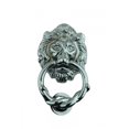 thumbnail image 3 of Chrome Plated Solid Cast Brass Lion Front Door Knocker 6.25" H Decorative Antique Shiny Lion Ring Style Entry Door Vintage Metal Knockers w/Hardware Renovators Supply, 3 of 17