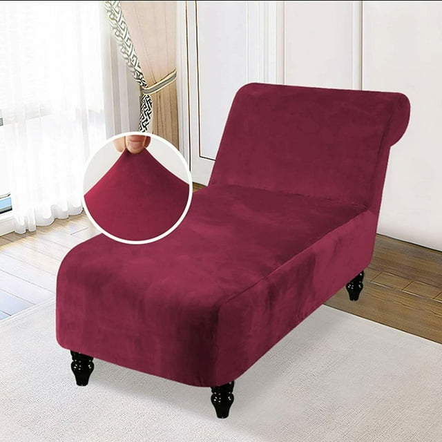 Housse de Chaise Longue en Velours 2024 Extensible Sans Accoudoirs pour Fauteuil Inclinable, Housse de Sofa Noire