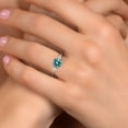 thumbnail image 4 of Gem Stone King 14K White Gold Blue Moissanite and White Topaz Engagement Ring for Women | 1.28 Cttw | Round 6.5MM | Gemstone Birthstone | Size 8, 4 of 6