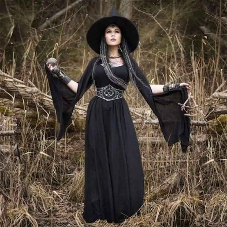 2025 Halloween Witch Costume Women, 4Pcs Women Medieval Witch Gothic Long Dress Halloween Vampire Renaissance Costume with Belt Chain Bracelets Necklaces Black XXL - Walmart.com 2025 Halloween Witch Costume Women, 4Pcs Women Medieval Witch Gothic Long Dress Halloween Vampire Renaissance Costume with Belt Chain Bracelets Necklaces Black XXL - Walmart.com