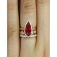 thumbnail image 2 of Bridal Set on Sale 1.50 carat Pear Cut Ruby and Diamond Bridal Trio Wedding Ring Set in Rose Gold: Bestselling Design, 2 of 2