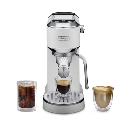 De’Longhi Dedica Duo Espresso Machine, Compact Size with Built in Frother for Latte Art, Brew Espresso, Cold Brew, Lattes & More, Vanilla
