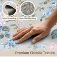 thumbnail image 6 of ODIKA 8'x10' Washable Area Rug Hydrangea Floral Bloom Cluster With Eucalyptus Leaf Plaid Border for Dining Room, Large Office, Lounge, Non-Slip Chair-Friendly Mat, 6 of 7