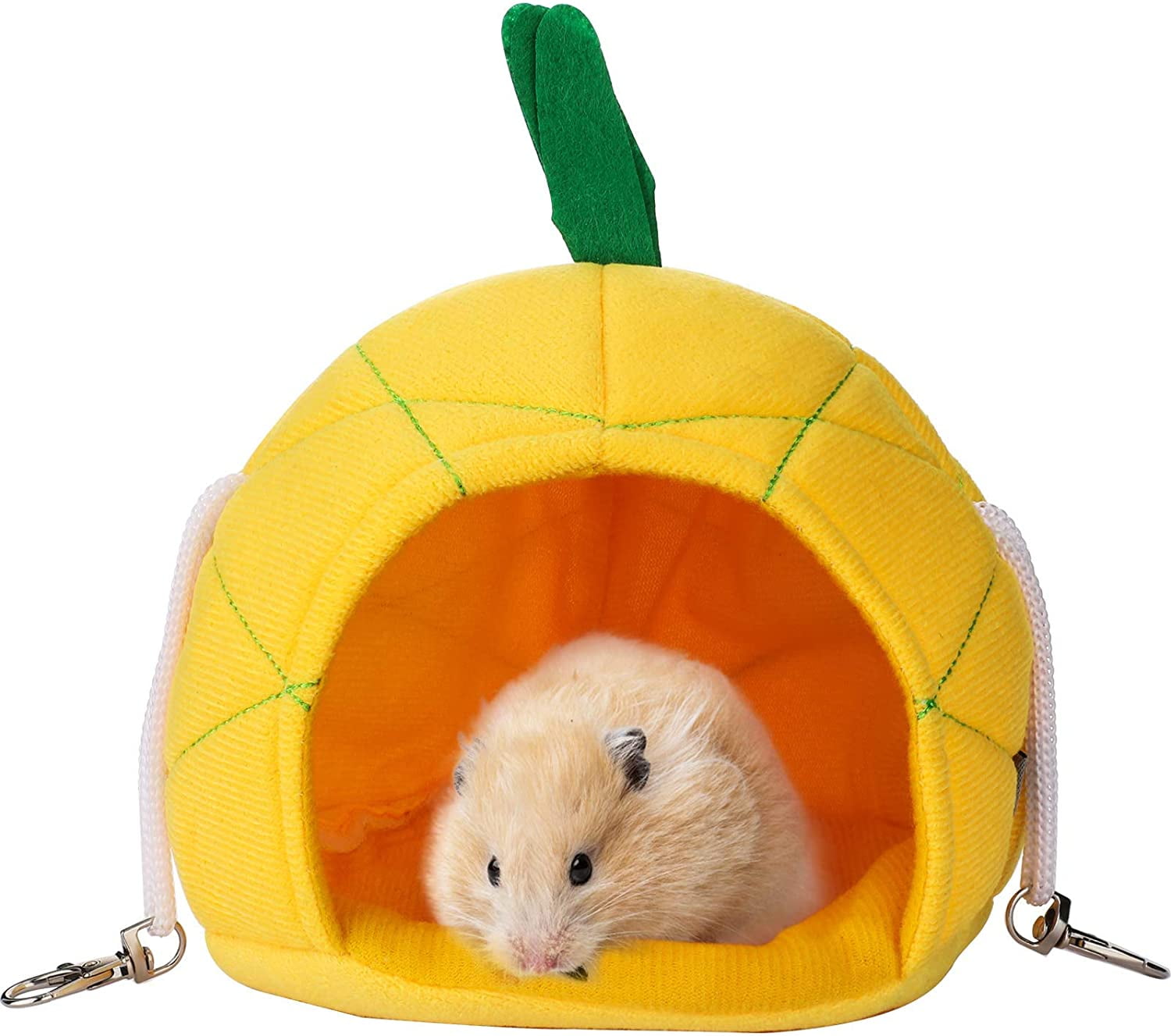 Guinea Pigs Toys Guinea Pig Bed Guinea Pigs Accessories Hamster Hideout OVMKOV Large Coconut Shell Hamster Bed House with Warm Pad Hideaway for Rabbit Guinea Pig Hamster Rat Chinchilla and Gerbil 