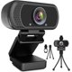 thumbnail image 1 of Cámara web HD 1080p, cámara web USB PC con micrófono, cámara web de ordenador portátil, cámara de vídeo HD completa, pantalla ancha de 110 grados, streaming profesional Afortunado Sencillez, 1 of 5