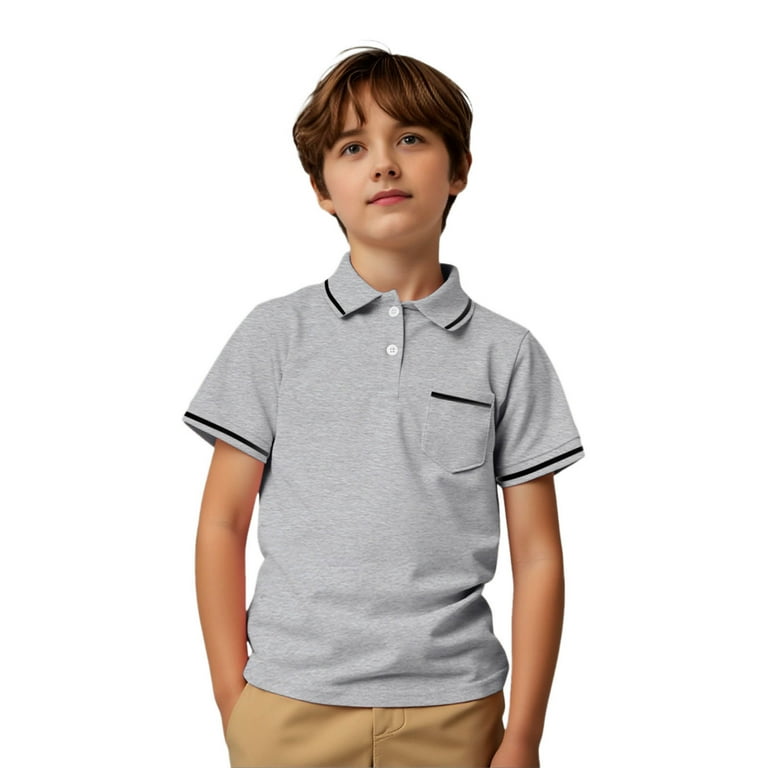 Gyexs Kids Polos 3T-4T UV Protection Short Sleeve Shirt Casual