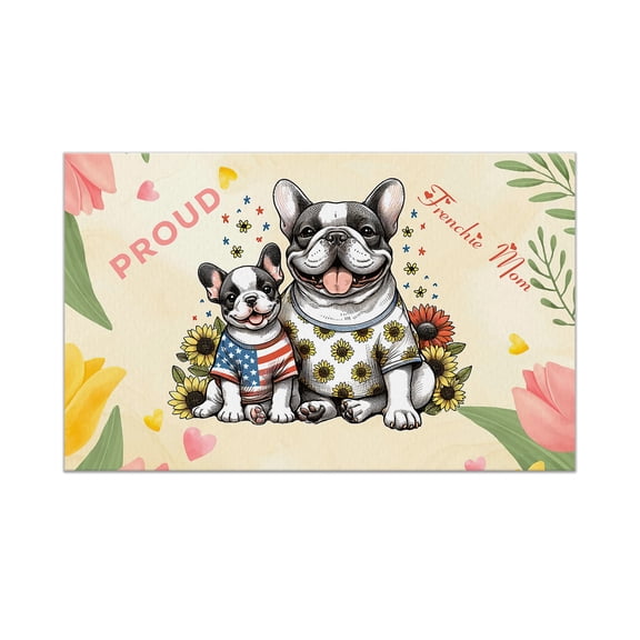 Happy Mother's Day Proud Frenchie Mom French Bulldog Doormat Dog Lover Gifts Indoor Outdoor Welcome Mat - 03003