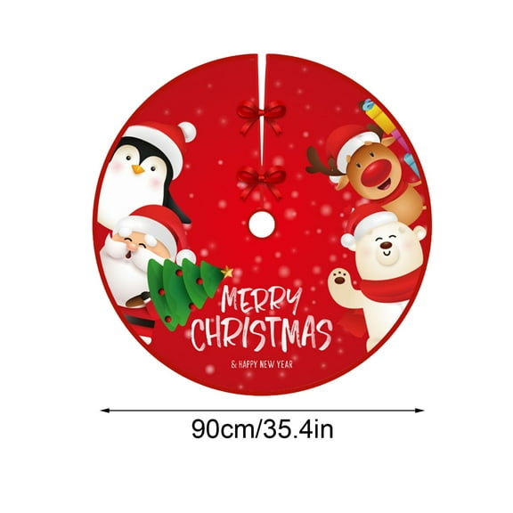 EWASWON Christmas Red Velvet Christmas Tree Skirt - 48 Inch Plush, Adjustable with Easy Closure, Festive Christmas Decoration for Holiday Decor