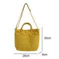 thumbnail image 2 of Bolso bandolera de lona de color liso para niña, bolso de estudiante portátil de lona de un solo hombro, 2 of 6