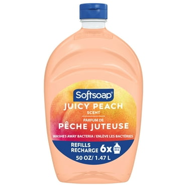 Softsoap Juicy Peach Liquid Hand Soap, Kitchen and Bathroom Hand Soap, Rich Fruity Scent, 50 fl oz Refill Bottle