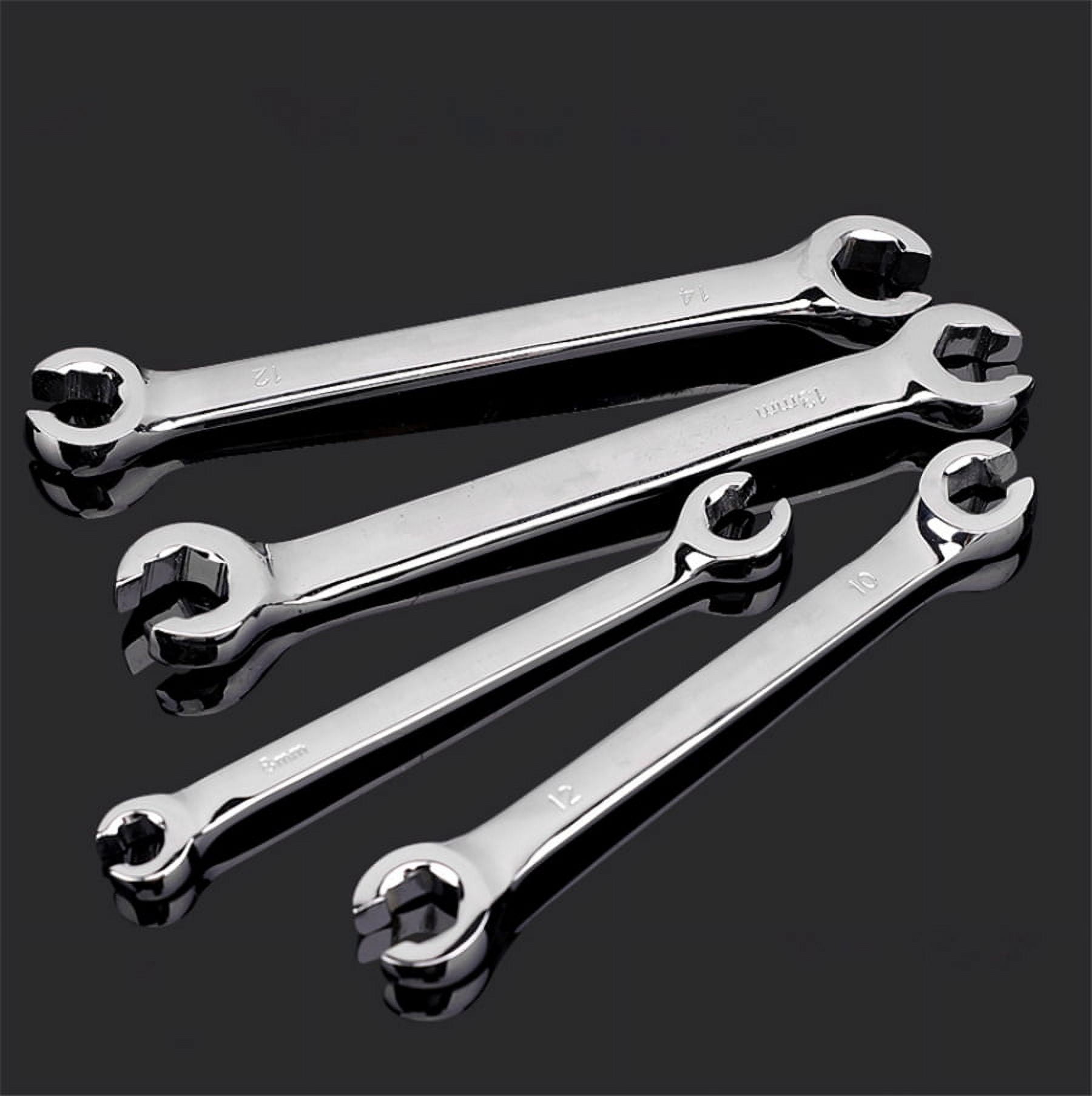 6Pcs 6 Point Chrome Vanadium Steel Metric Flared Nut Spanner Wrench Set 6mm-19mm