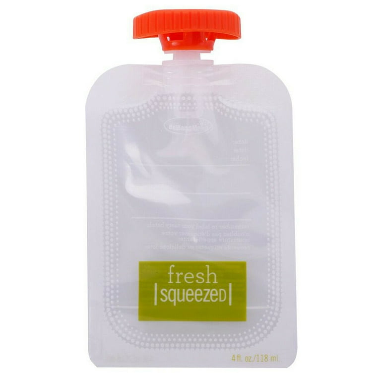 50 PCS Baby Food Squeeze Station Weaning Food Puree Pouches For Outgoing Travel Business Trip Silicone Food Pouches Feeding Bag for Baby or Loss of