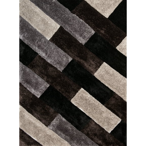United Weavers Finesse Area Rug 2100 21170 Chichi Black Grate Blocks 1' 10" x 3' Rectangle