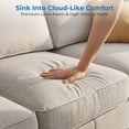 thumbnail image 5 of Puremind 2 Piece Sofa Set for Living Room, Linen Sectional Sofa and Armchair Furniture Sets for Apartment/Small Spaces, Beige, 5 of 7