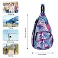 thumbnail image 6 of HAWEE Rope Sling Bag for Women and Men Casual Cross Body Backpack Adjustable Anti-slip Strap/ Bottle Pocket/ Earphone Hole for Travel Hiking Sports, Pineapple Colorful, 6 of 7