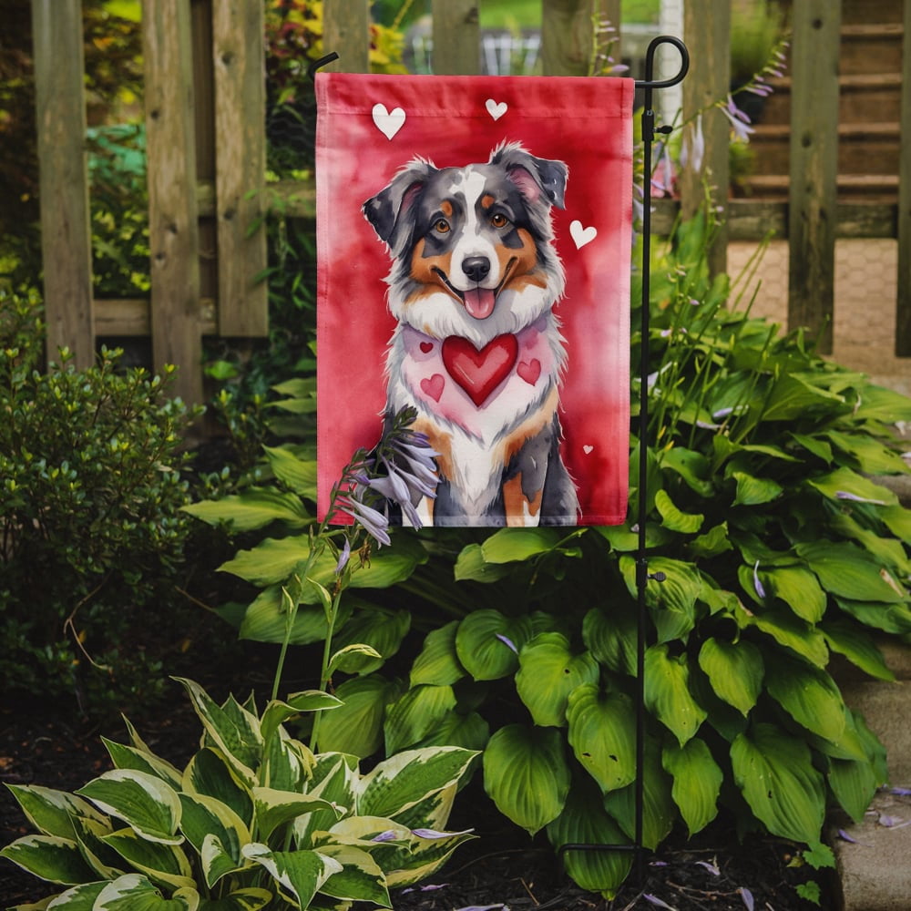 Australian Shepherd My Valentine Garden Flag 11.25 in x 15.5 in