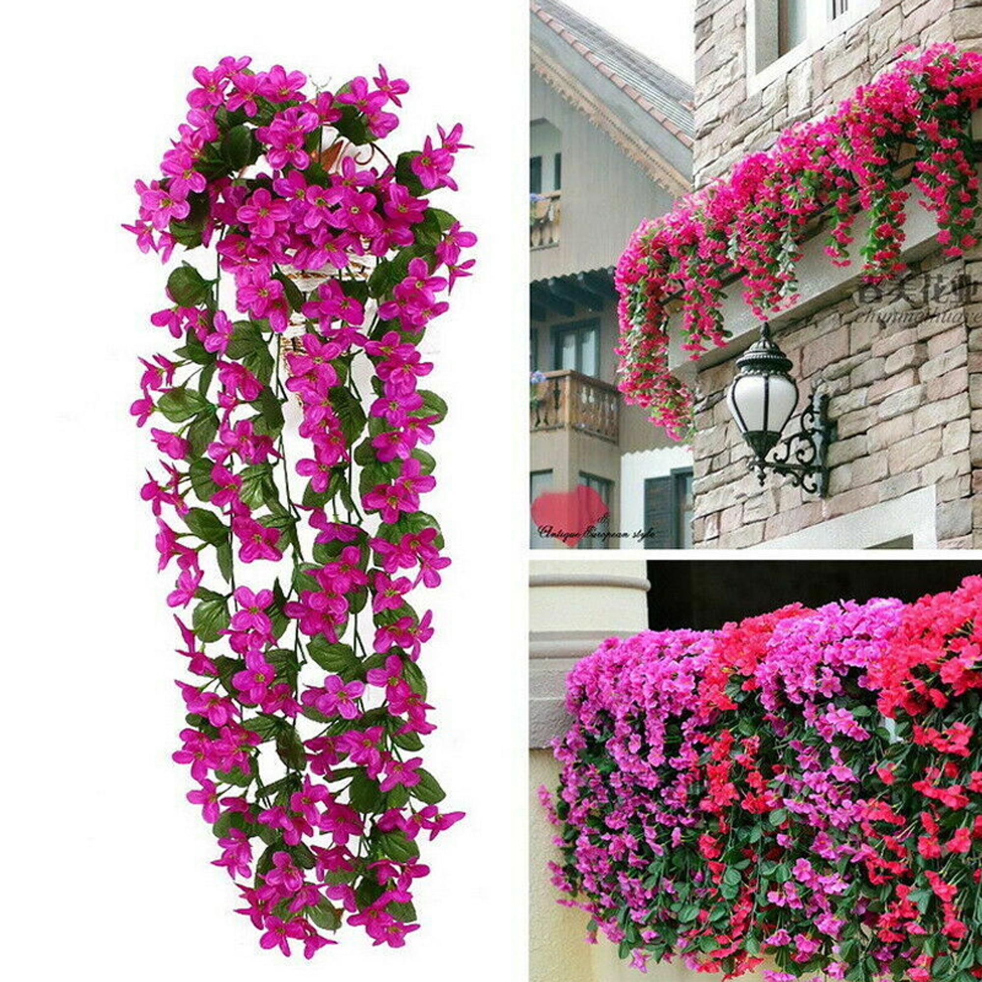 Artificial Fake Hanging Silk-Flowers Vine Plant Home Garden Decor Indoor/Outdoor 